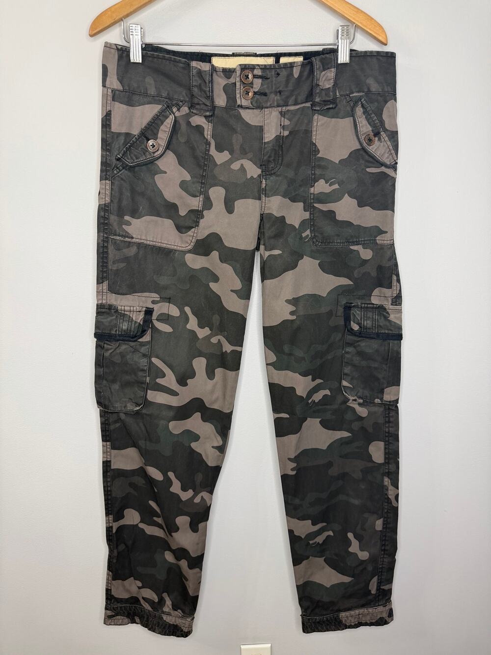 Surplus Tex Camo Paratrooper Cargo Pants Women's Y2K Gorpcore Sz 42 US L